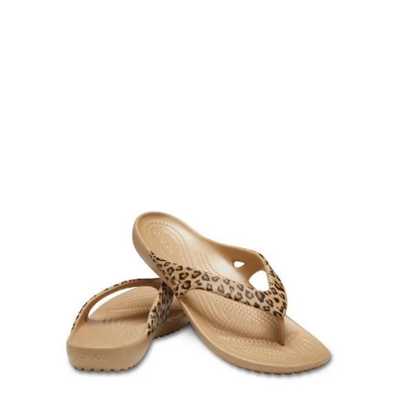 NEW. Crocs Kadee II Leopard Print Flip Flop Sandals - Picture 1 of 2